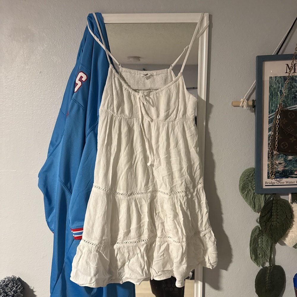 Garage White Smocked Top